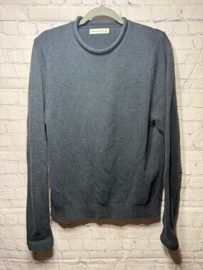Mutual Weave Womens Roll Neck Sweater Blue Size L Chunky Fisherman
